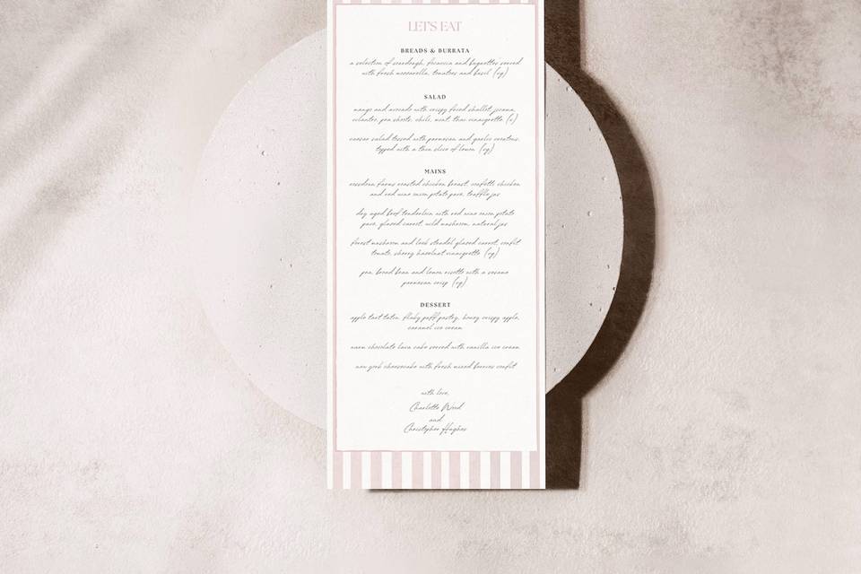 Striped Menu
