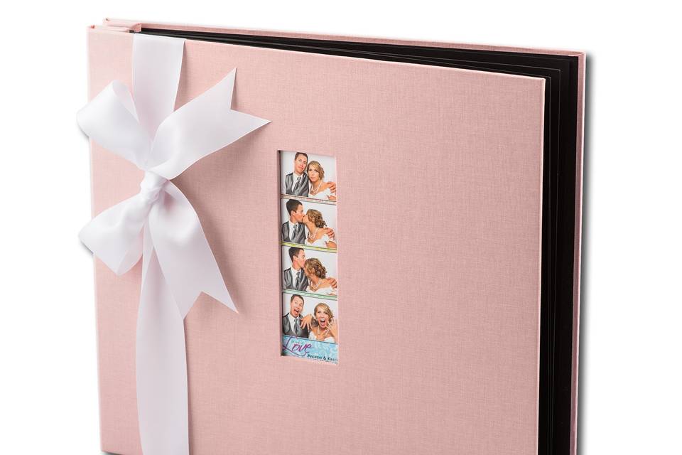 Pink Linen Guest Book Album