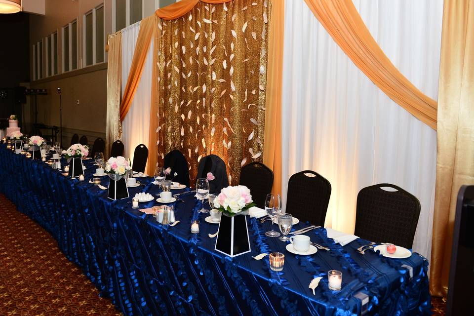 Blush Rosette Table Cover