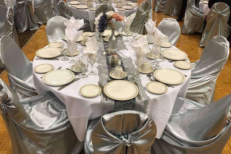 Silver Satin Chair Covers