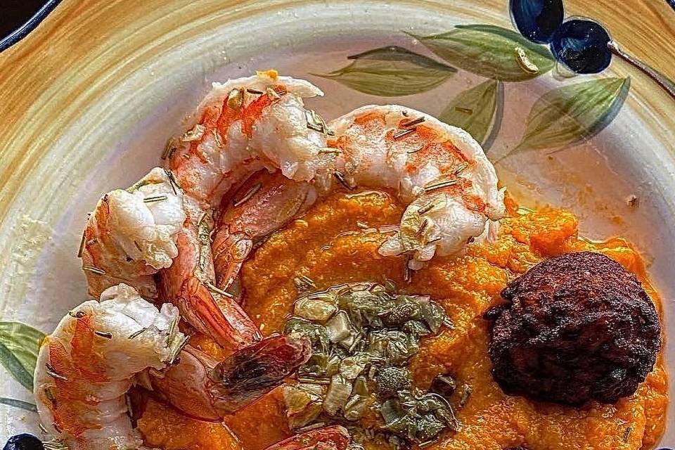 Purée and various toppings