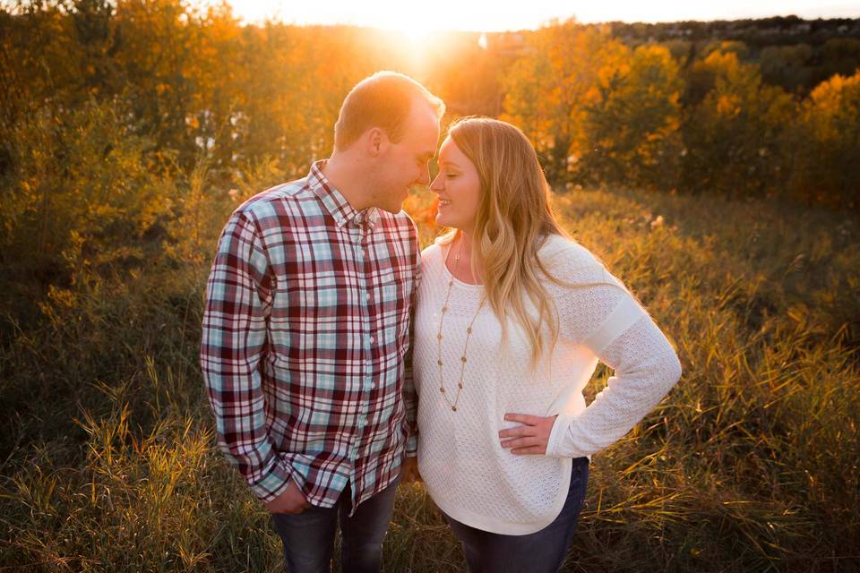 Sunset engagement photo