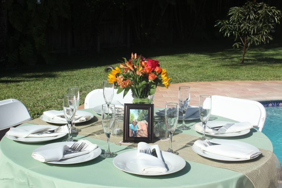 Engagement party table setup