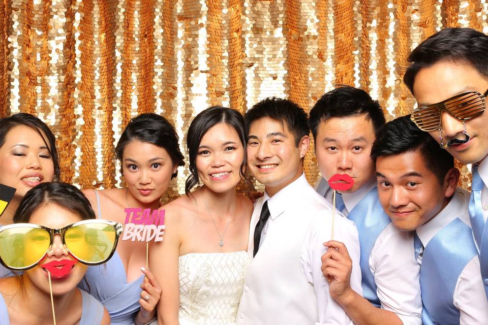 Wedding party photo booth