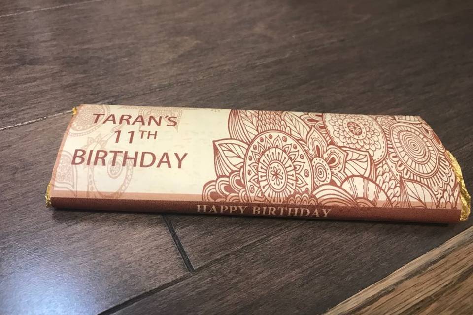 Customized chocolate wrapper
