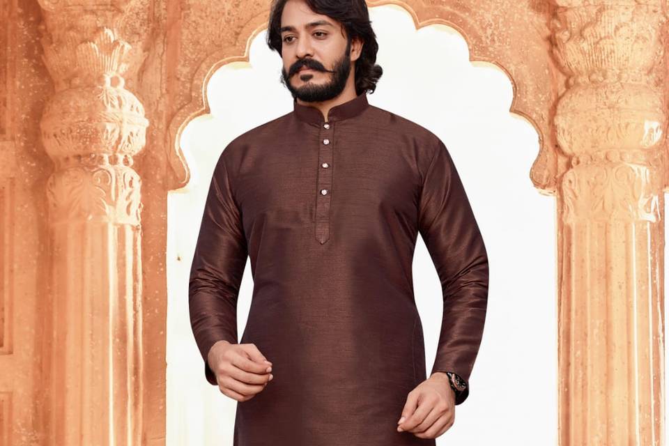 Brown kurta pyjama