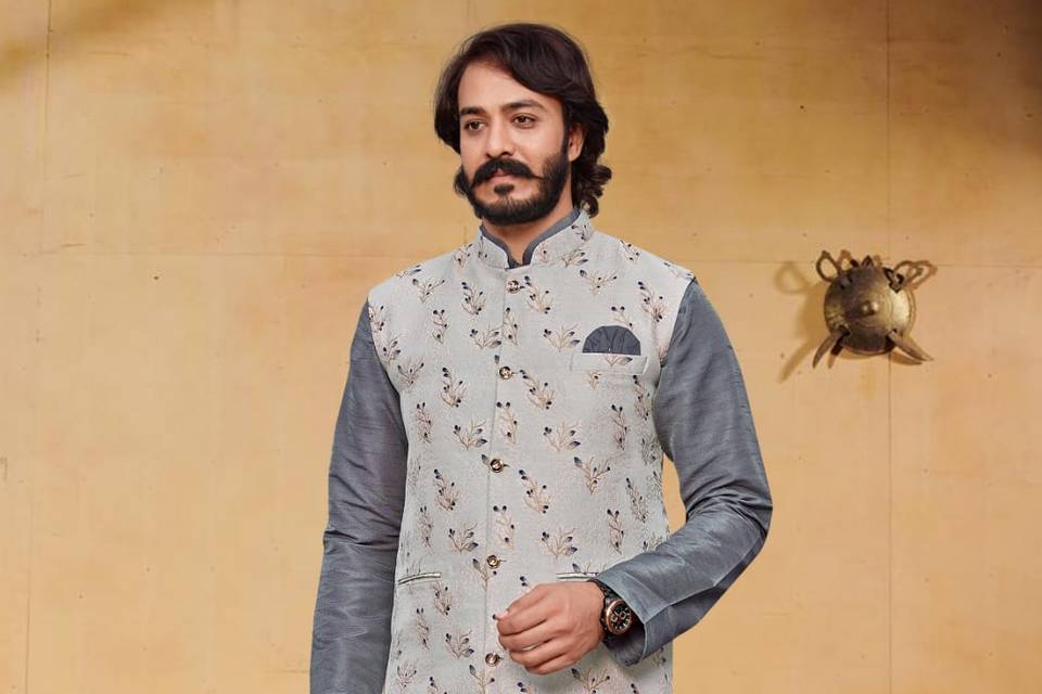 Grey kurta pyjama set