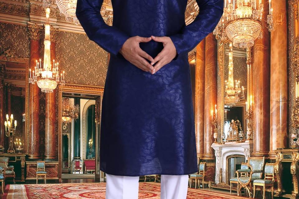 Blue kurta pyjama set