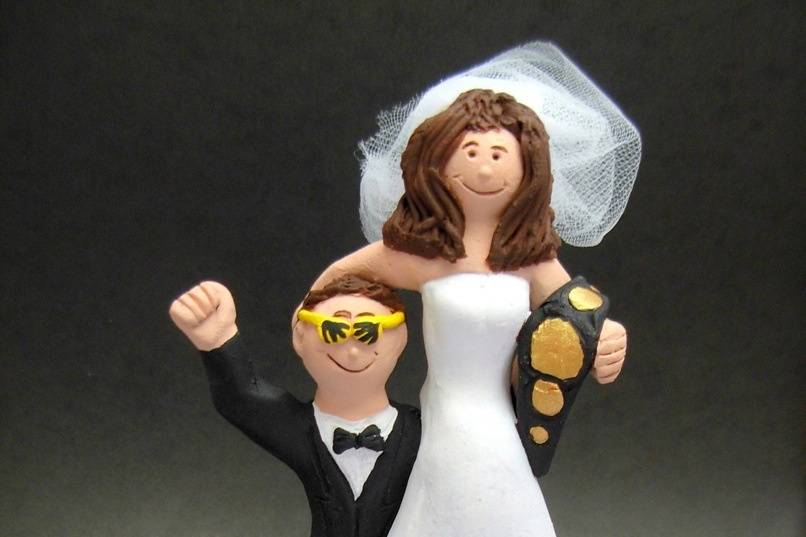 Wrestler Wedding cake topper