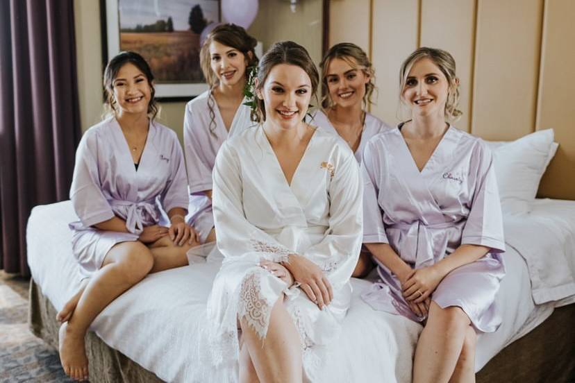 Bride and bridesmaids