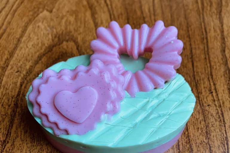 Strawberry patch soap bar
