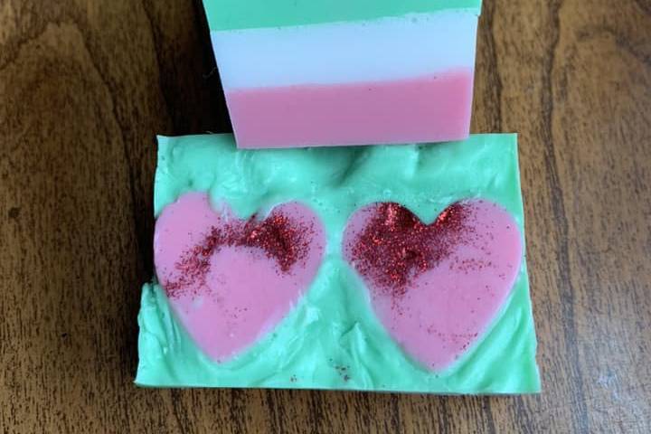 Watermelon wave soap bar