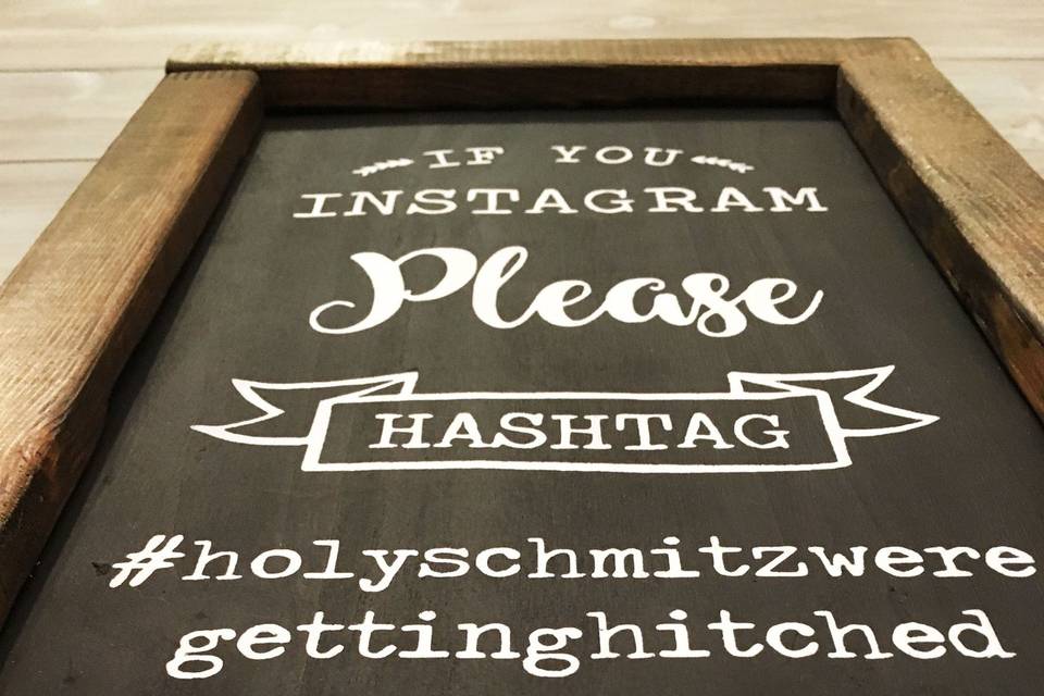 Custom hashtag sign