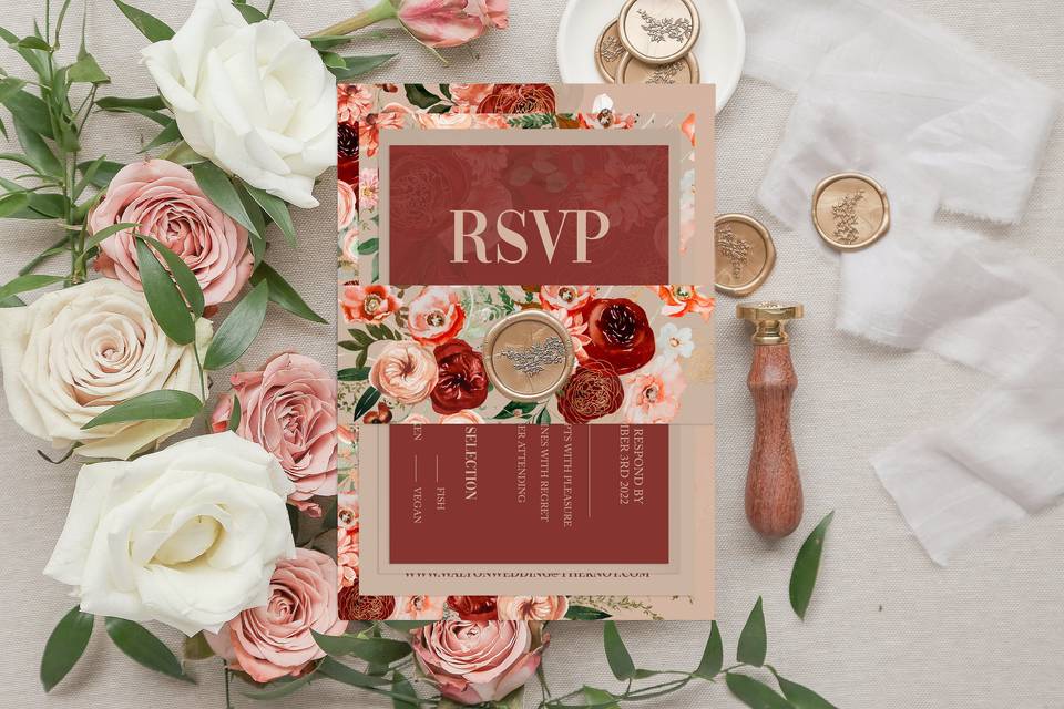 Boho Wedding Invitation Suite