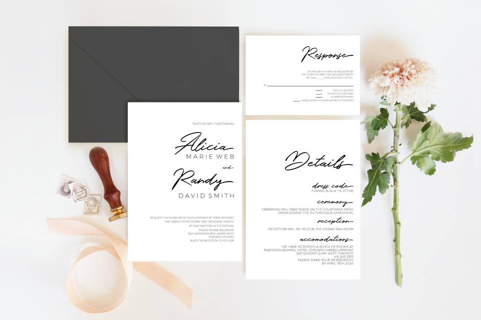 Elegant Simplicity Invite Set