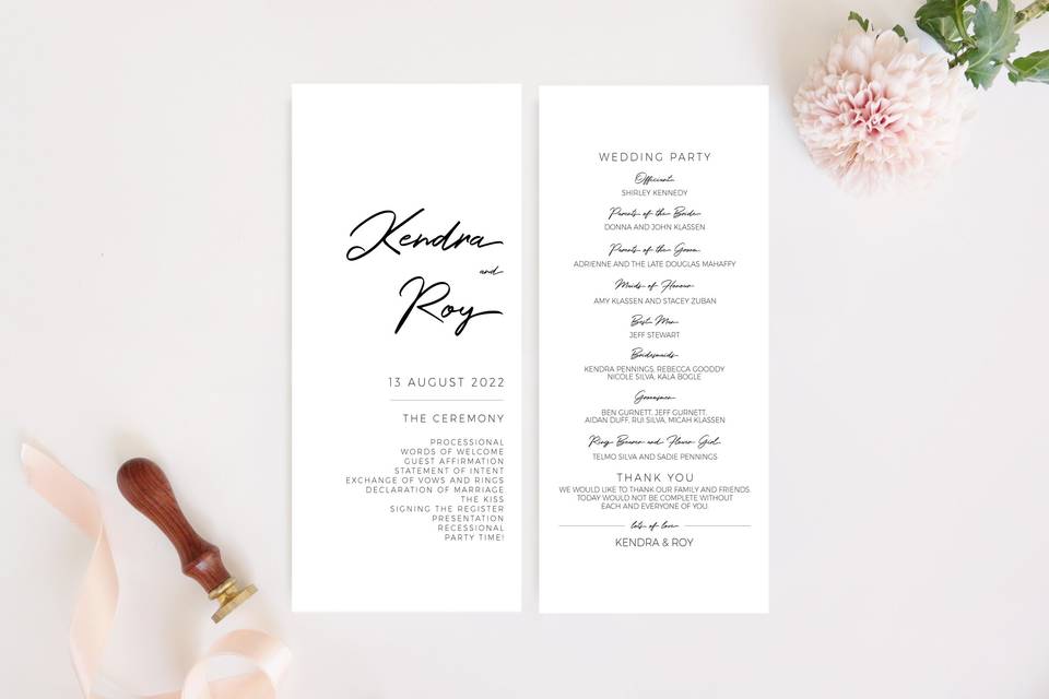 Wedding Program