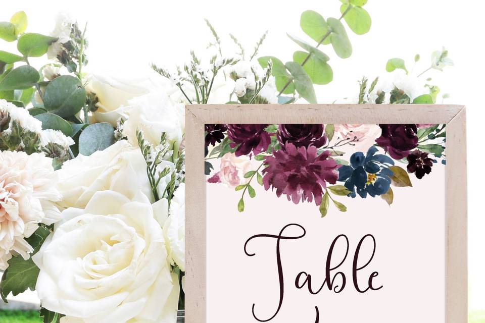 Personalized table numbers