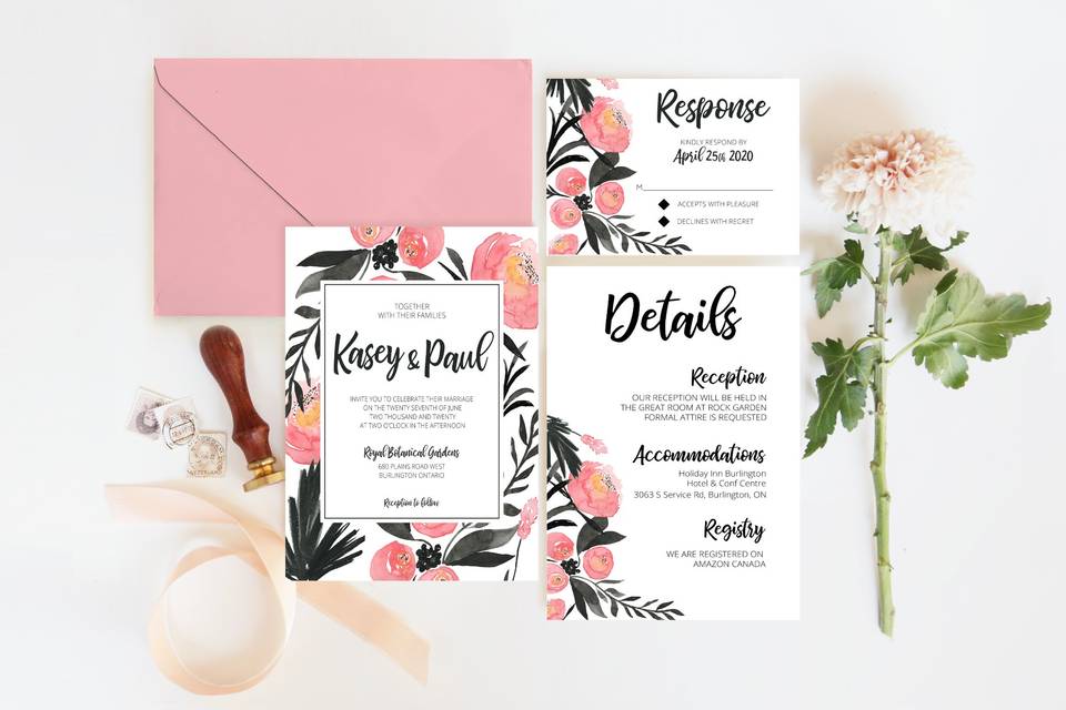 Pretty in Pink Invitation Set