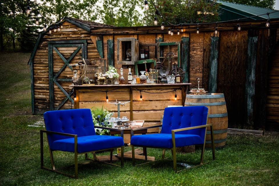 Royal blue bar furniture