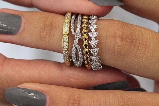 Diamond stackable rings