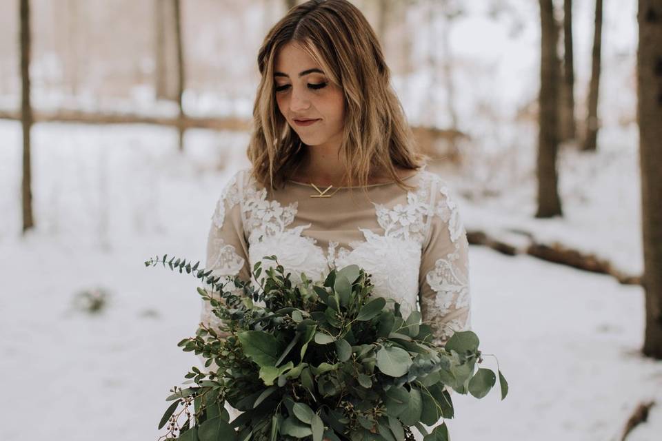 Winter Wedding Bridal Portrait
