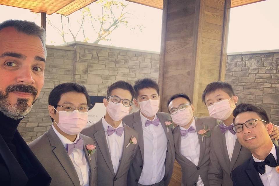 The masked groomsmen!