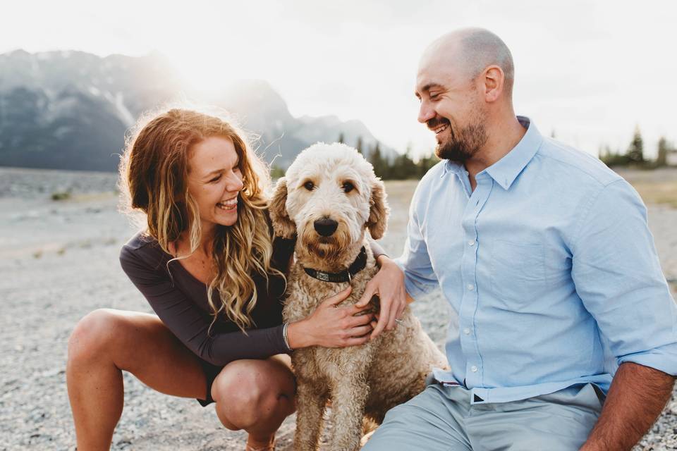 Couple with their dog