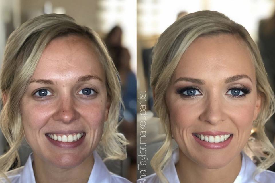 Before/after Bridal Makeup