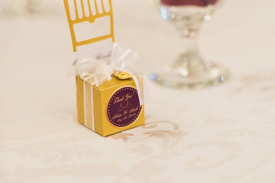 Wedding favours with name tag