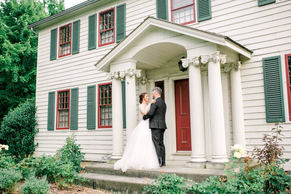 Newlyweds on the porch