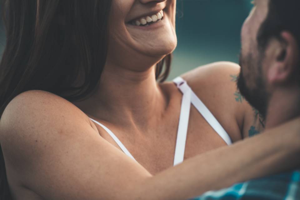 Couple smiling