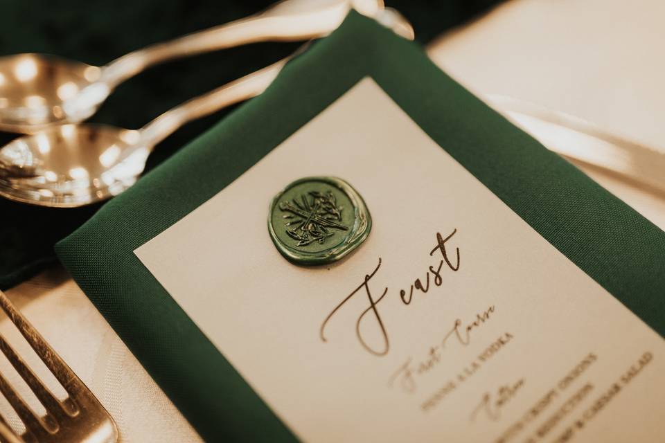 LOTR wedding menu