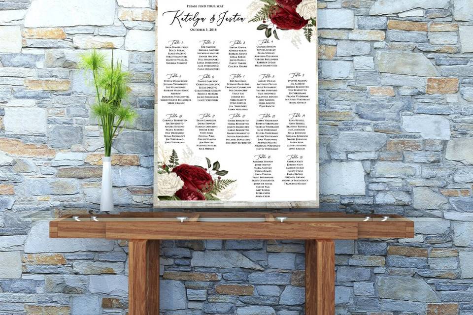 Floral seating chart