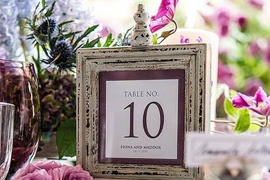 Sage green table numbers