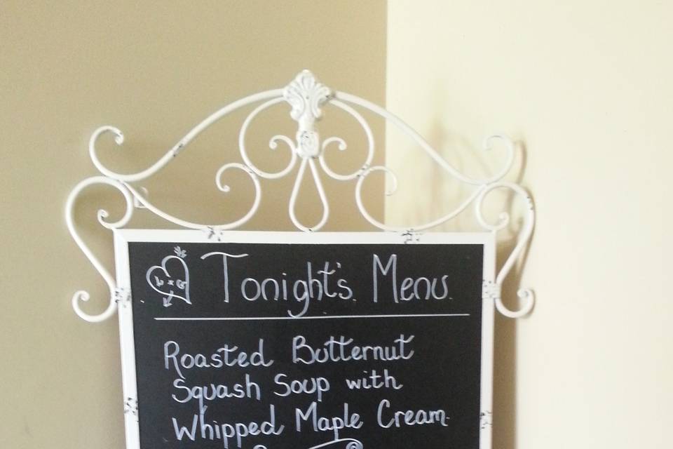 White framed chalkboard