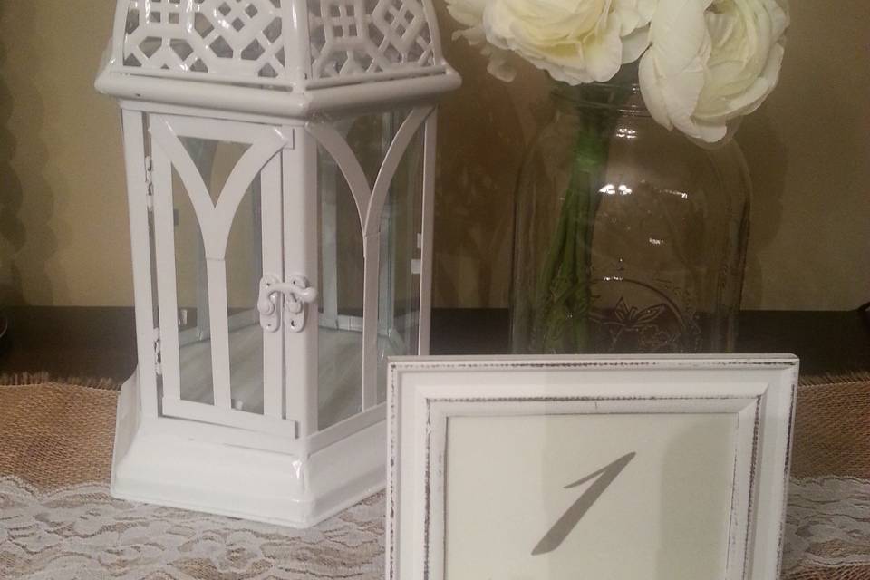 Lantern & shabby chic table #s