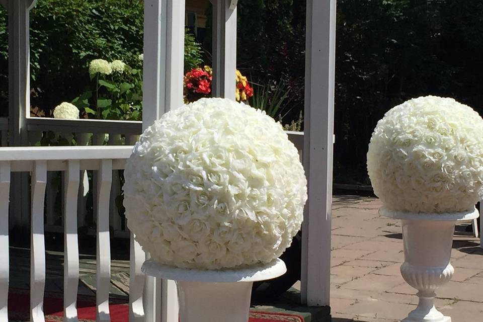 Urns & giant flower balls