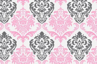 Pink & grey damask backdrop