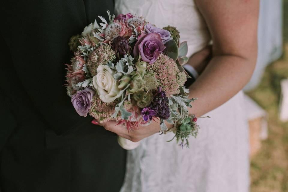 Succulent wedding bouquet