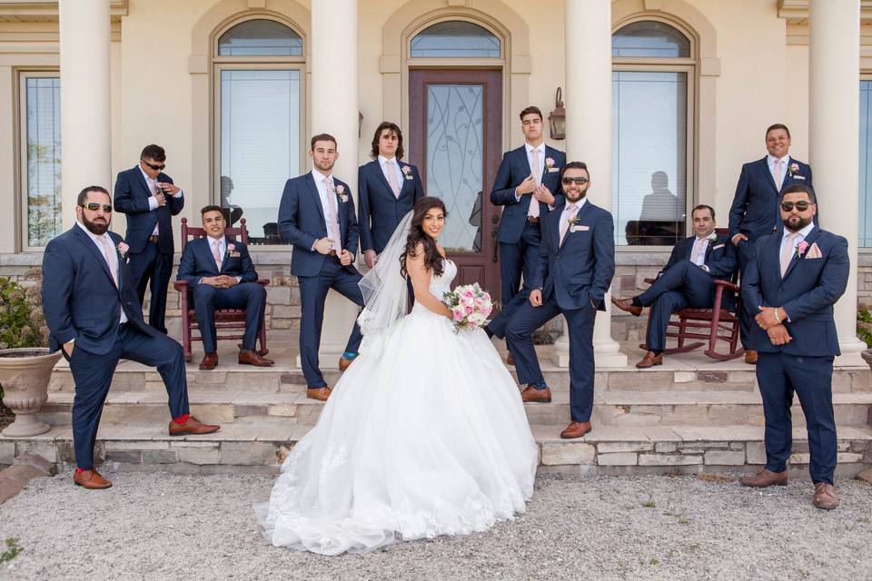 Bride and groomsmen