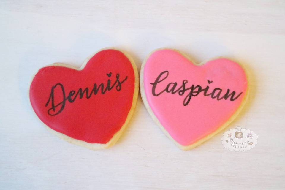 Hearts with customized names