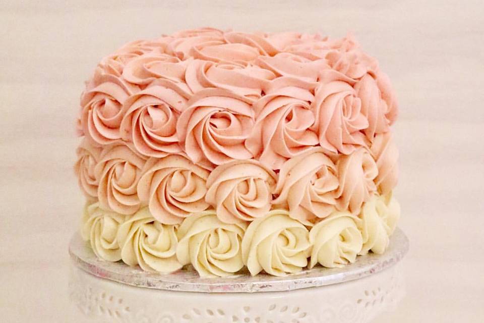 Subtle pink rosette cake
