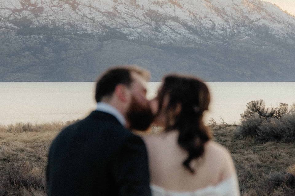Sunset wedding portrait