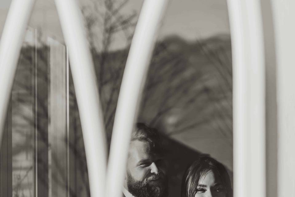 Black and white candid shot
