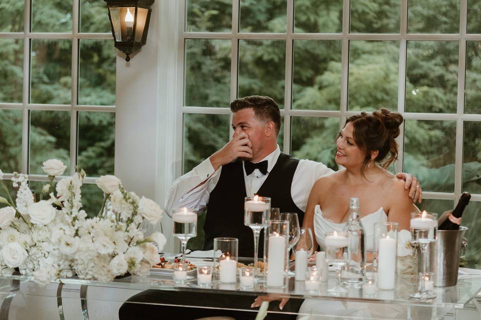 Bride and Groom at head table