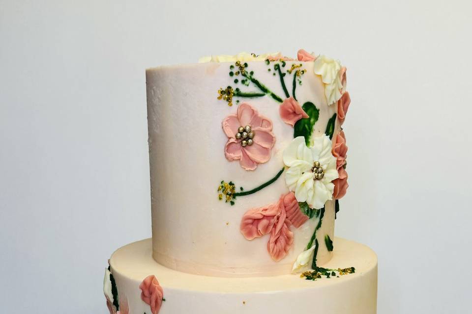 Hand painted wedding cake