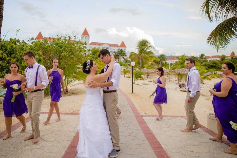 Lovely bride with her father