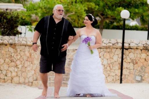 Lovely bride with her father