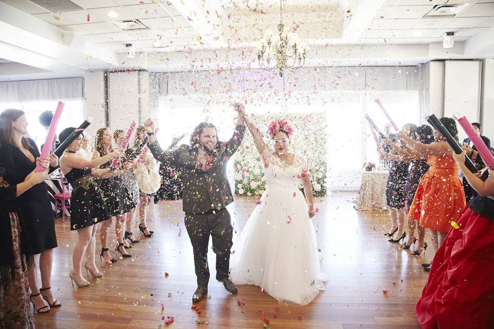 Bride and groom bench