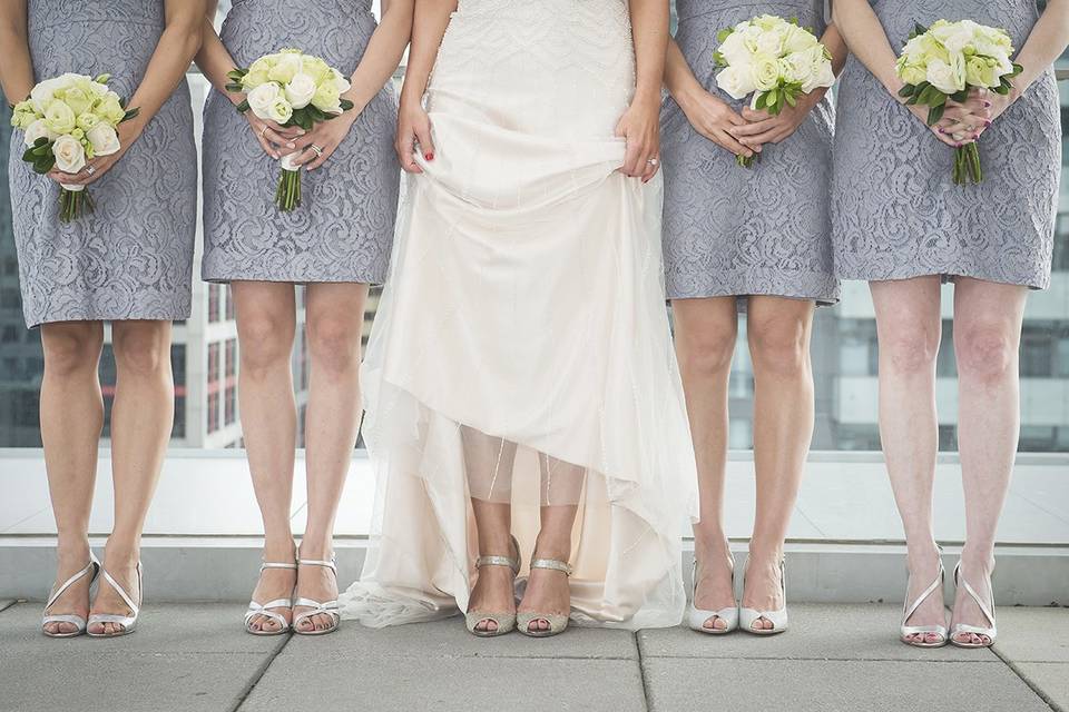 Bridal party shoes bouqet